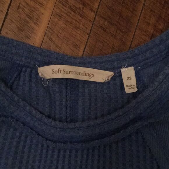 Soft Surroundings Kaydence waffle raw edge shirt - Picture 3 of 4